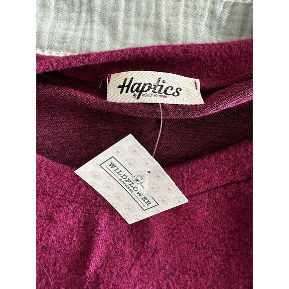 New Haptics Holly Harper Purple Super Soft Heather Lattice Long Sleeve Top 3X - Picture 5 of 6